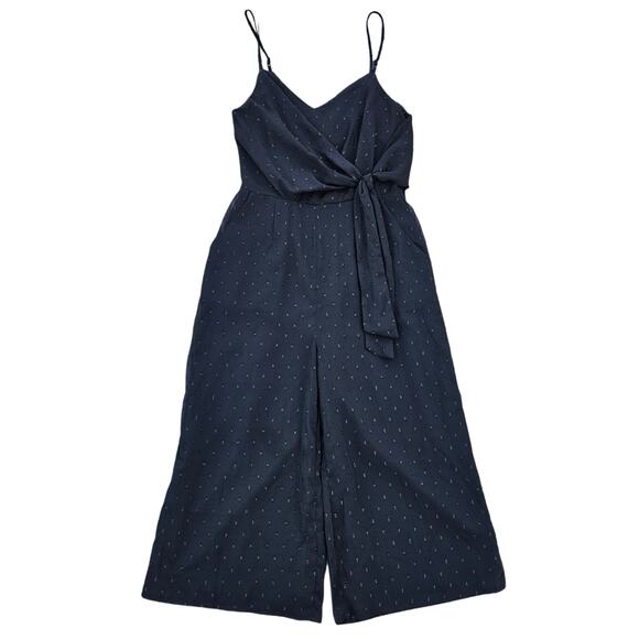 Black Sparkle Jumpsuit Everly Size S Small Sleeveless Wide Leg Crop Side Tie EUC - Picture 12 of 12